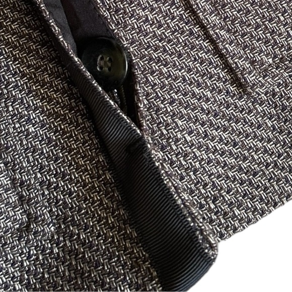 The Limited Blazer Jacket Women Size XS Brown Tweed Faux Leather Neutral - Picture 7 of 10